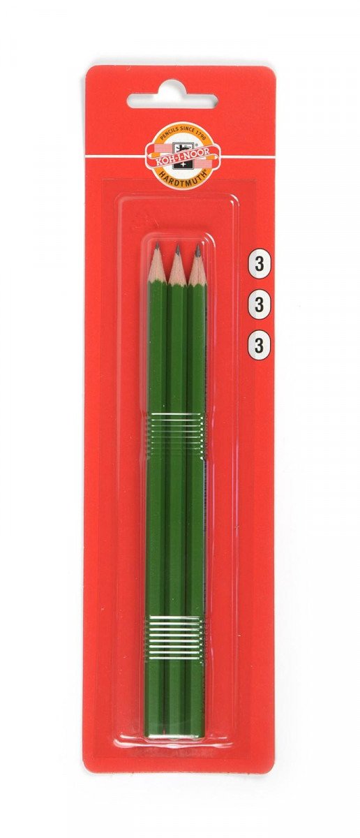 Papírenské zboží Koh-i-noor tužka grafitová šestihranná č.3 /zelená set 3 ks 