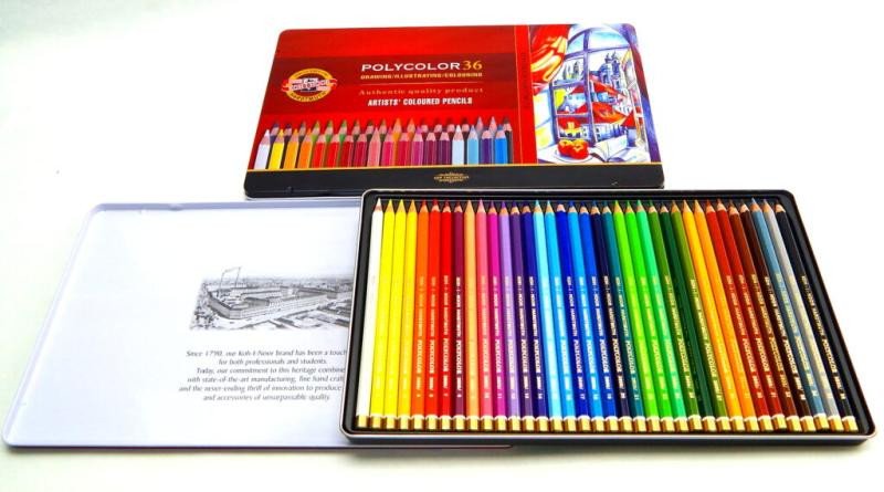 Stationery items Koh-i-noor pastelky umělecké POLYCOLOR kreslířská sada 36 ks v plechové krabičce 