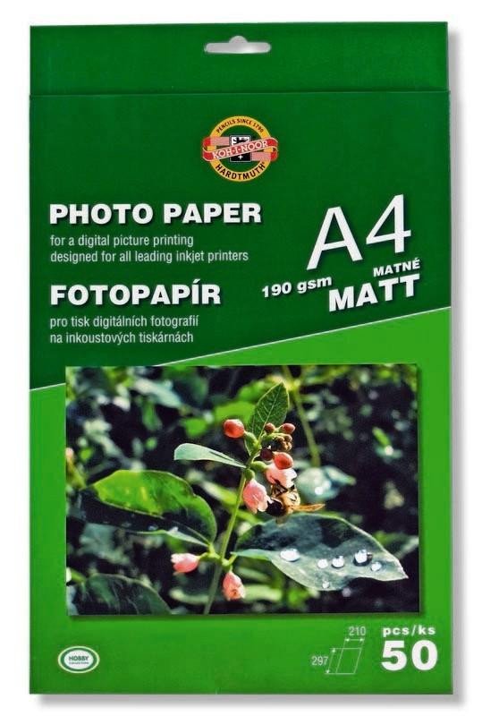 Papírenské zboží Koh-i-noor fotopapír A4 matný 190g 50 ks 