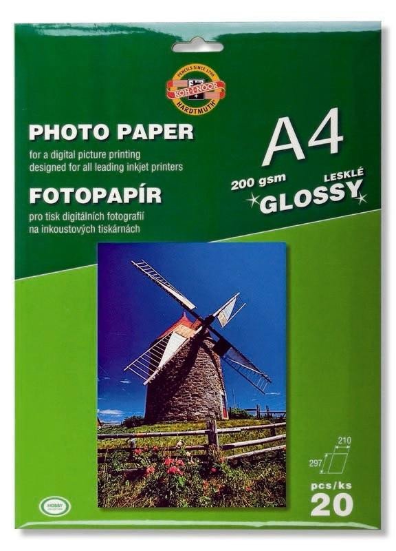 Papírenské zboží Koh-i-noor fotopapír A4 lesklý 200g 20 ks 