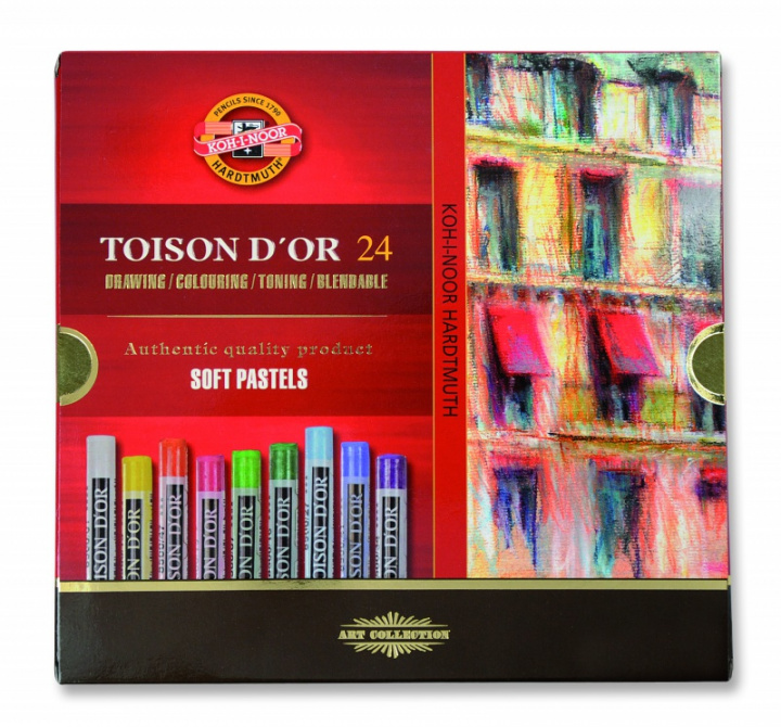 Papírenské zboží Koh-i-noor křídy (pastely) prašné umělcké 10 mm Toison D'or souprava 24 ks 