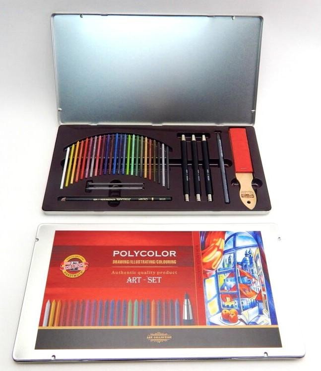 Papírenské zboží Koh-i-noor pastelky umělecké POLYCOLOR kreslířská sada 32 ks v plechové krabičce 