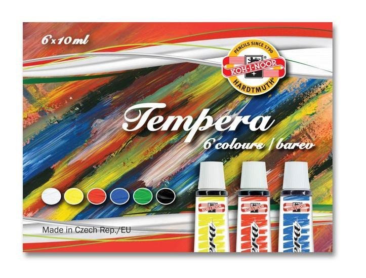 Papírenské zboží Koh-i-noor barvy temperové/tempery sada 6 x10 ml 