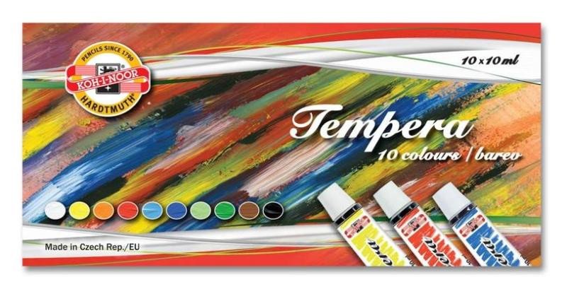 Articole de papetărie Koh-i-noor barvy temperové/tempery sada 10 x10ml 