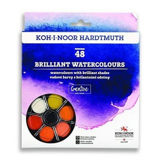 Papírenské zboží Koh-i-noor vodové barvy/vodovky BRIILIANT kulaté 48 barev 