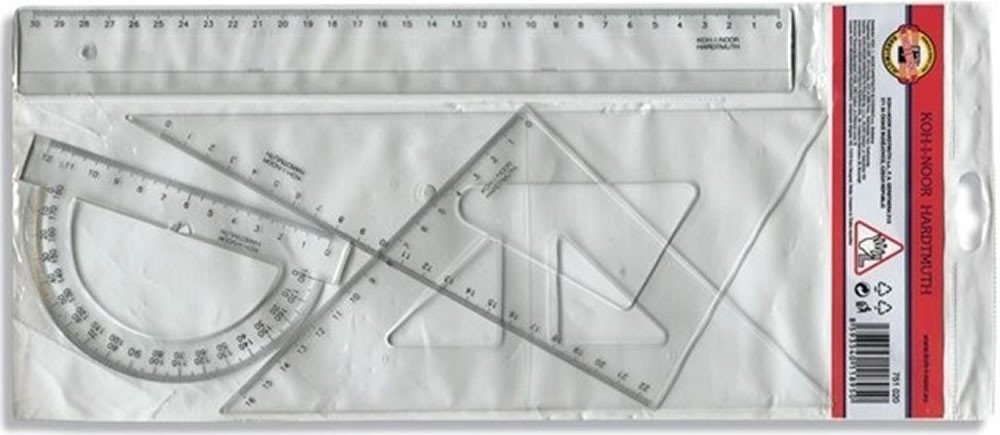 Papírenské zboží Koh-i-noor geometrická sada pro leváky velká 