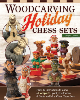 Carte Woodcarving a Halloween Chess Set 