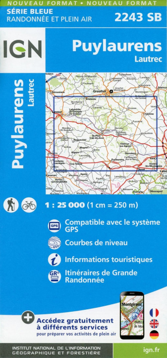 Tiskani izdelki Puylaurens - Lautrec 1:25 000 