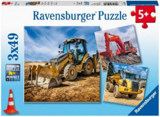 Hra/Hračka Ravensburger Kinderpuzzle - 05032 Baufahrzeuge im Einsatz - Puzzle für Kinder ab 5 Jahren, mit 3x49 Teilen 