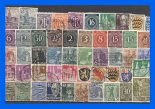 Joc / Jucărie 50 verschiedene Briefmarken Deutschland unter Alliierter Bestetzung 