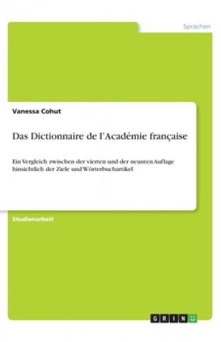 Kniha Das Dictionnaire de l?Académie française Vanessa Cohut