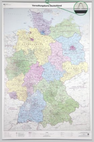 Tiskovina Verwaltungskarte Deutschland 1 : 750 000. Wandkarte mit Aufhänger und Bestäbung 