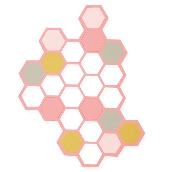 Papierenský tovar SIZZIX Thinlits vyřezávací kovové šablony - hexagony 2 ks 