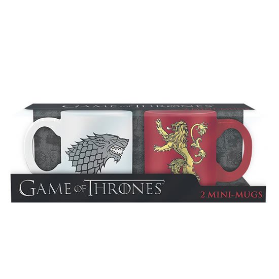 Kniha Hrnečky Game of Thrones 110ml set 2ks Stark & Lannister 