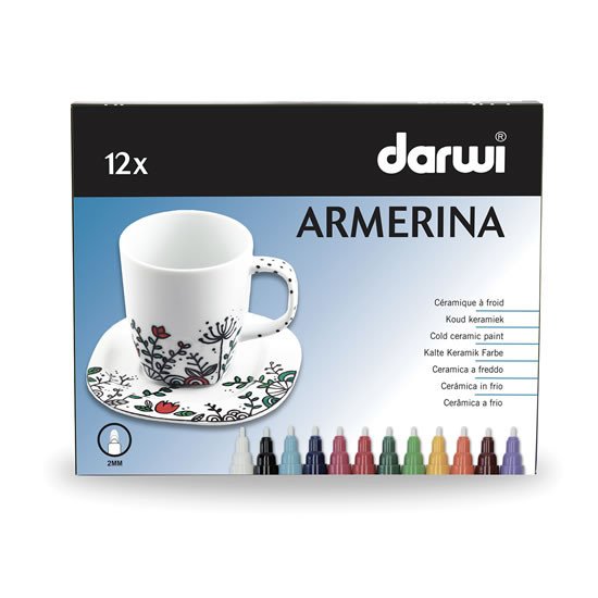 Papírenské zboží DARWI ARMERINA fixy na porcelán bez vypalování sada 12 x 6 ml 