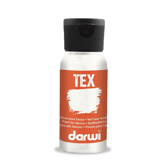 Papírenské zboží DARWI TEX barva na textil - Bílá 50ml 