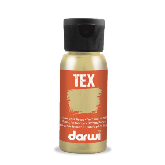 Papierenský tovar DARWI TEX barva na textil - Metalická zlatá 50 ml 