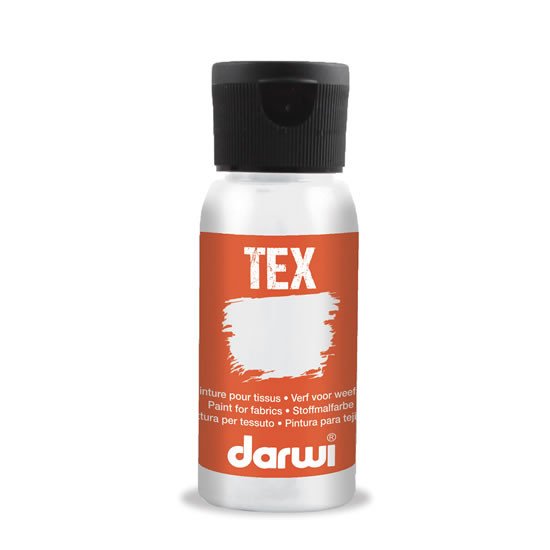 Papírenské zboží DARWI TEX barva na textil - Perleťová bílá 50 ml 