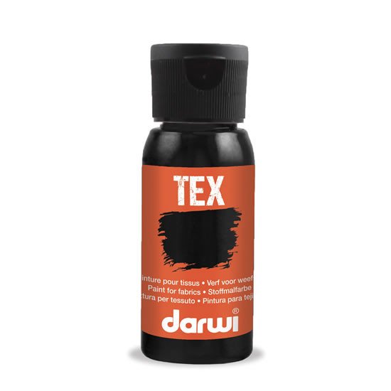 Papírenské zboží DARWI TEX barva na textil - Černá 50 ml 