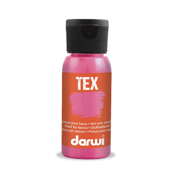 Papírenské zboží DARWI TEX barva na textil - Růžová 50 ml 
