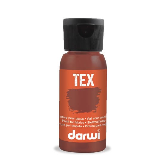 Papírenské zboží DARWI TEX barva na textil - Světle hnědá 50 ml 