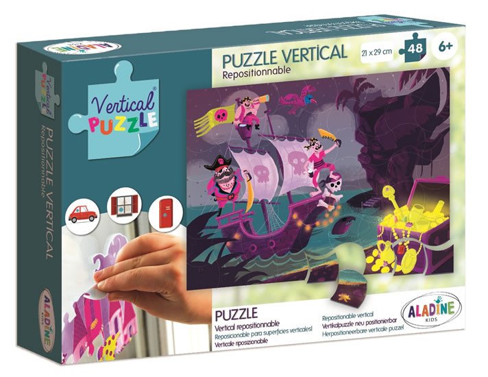 Joc / Jucărie Vertikální okenní puzzle - Piráti 48 dílků 