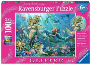 Játék Ravensburger Kinderpuzzle - 12872 Unterwasserschönheiten - Meerjungfrau-Puzzle für Kinder ab 6 Jahren, mit 100 Teilen im XXL-Format, mit Glitter 