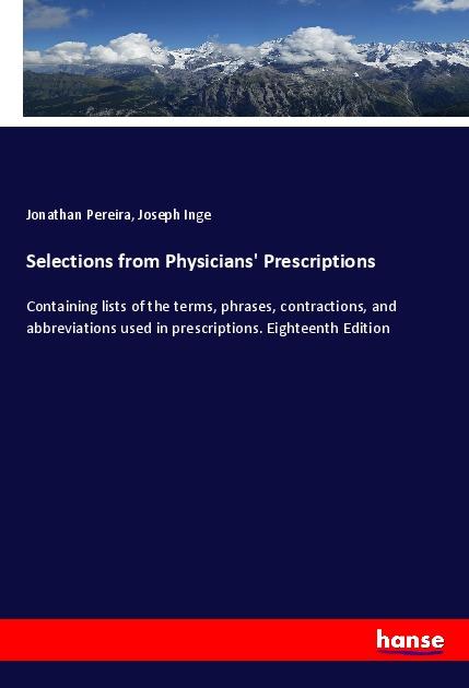 Boek Selections from Physicians' Prescriptions Joseph Inge