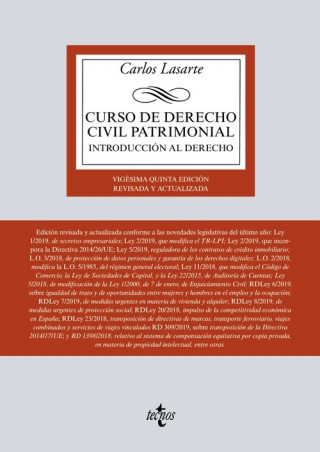 Carte CURSO DE DERECHO CIVIL PATRIMONIAL 2019 CARLOS LASARTE