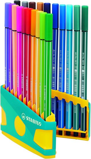 Papírenské zboží Fixy STABILO Pen 68 sada 20 ks ColorParade/Tyrkysové pouzdro 