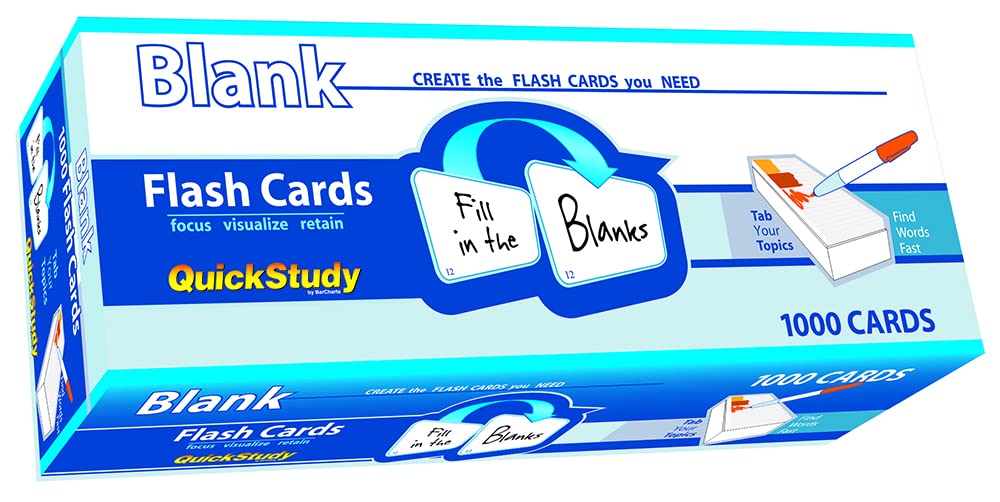 Tiskovina Blank Flash Cards BarCharts Inc