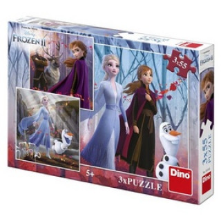 Joc / Jucărie Puzzle 3x55 Frozen II Zimní radovánky 
