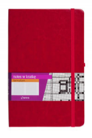 Carte Notes A5 z gumką Formalizm kratka czerwony 