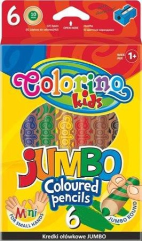 Könyv Kredki ołówkowe Colorino Jumbo 6 kolorów +temperówka 