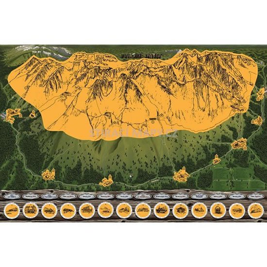 Nyomtatványok Stírací mapa Vysoké Tatry – zlatá Deluxe XL 