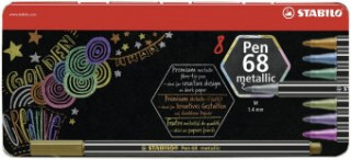 Game/Toy Premium Metallic-Filzstift - STABILO Pen 68 metallic - 8er Metalletui - mit 8 verschiedenen Metallic-Farben 