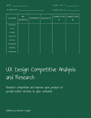 Kniha UX Design Competitive Analysis and Research: Research competition and improve your product to provide better services to your costumer Character Designs