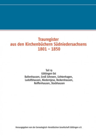 Carte Trauregister aus den Kirchenbuchern Sudniedersachsens 1801 - 1850 