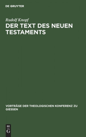 Buch Der Text Des Neuen Testaments Rudolf Knopf