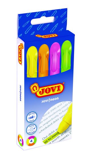 Stationery items JOVI Gelové zvýrazňovače sada 4ks, 4 barvy 