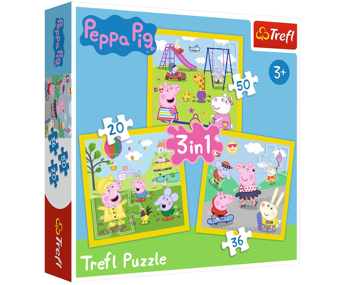 Hra/Hračka Puzzle Prasátko Peppa 3v1 