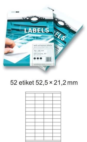 Papírszerek Etikety EUROLABELS - 52 etiket na A4 (100 ks), 140g 