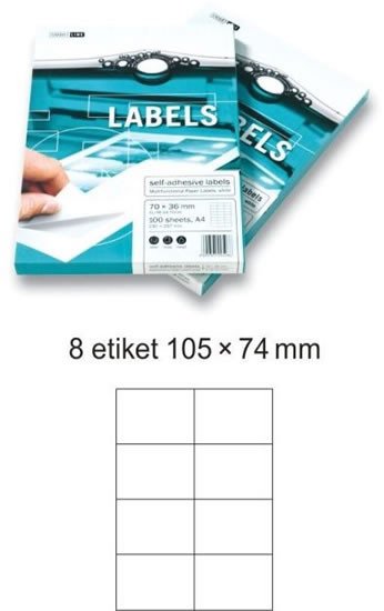 Papírenské zboží Etikety EUROLABELS - 8 etiket na A4 (100 ks), 140g 