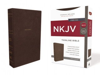 Book Nkjv, Thinline Bible, Leathersoft, Brown, Red Letter Edition, Comfort Print: Holy Bible, New King James Version 