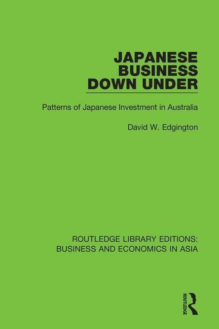 Kniha Japanese Business Down Under David W. Edgington
