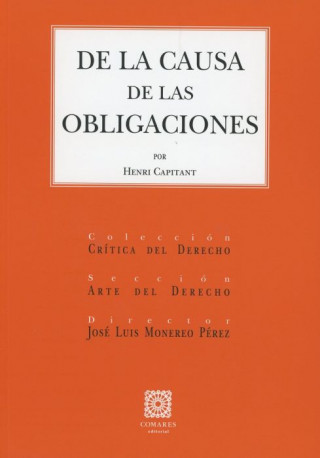 Книга DE LA CAUSA DE LAS OBLIGACIONES HENRI CAPITANT