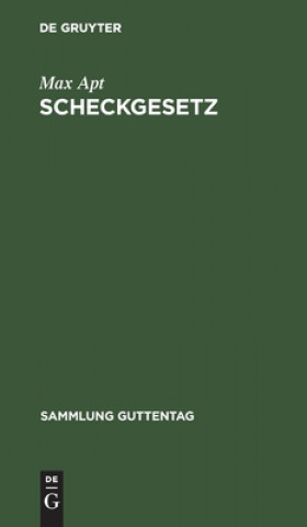 Knjiga Scheckgesetz Max Apt