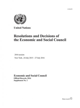 Kniha Resolutions and decisions of the Economic and Social Council 