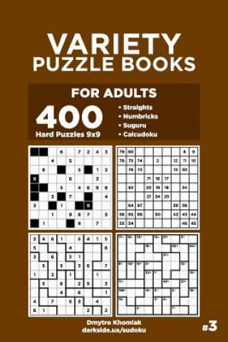 Book Variety Puzzle Books for Adults - 400 Hard Puzzles 9x9 Dart Veider