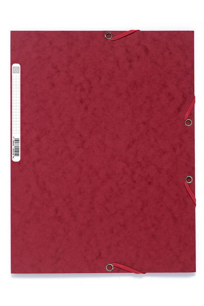 Papírenské zboží Spisové desky s gumičkou A4 prešpán 400 g/m2 - třešňově červené 